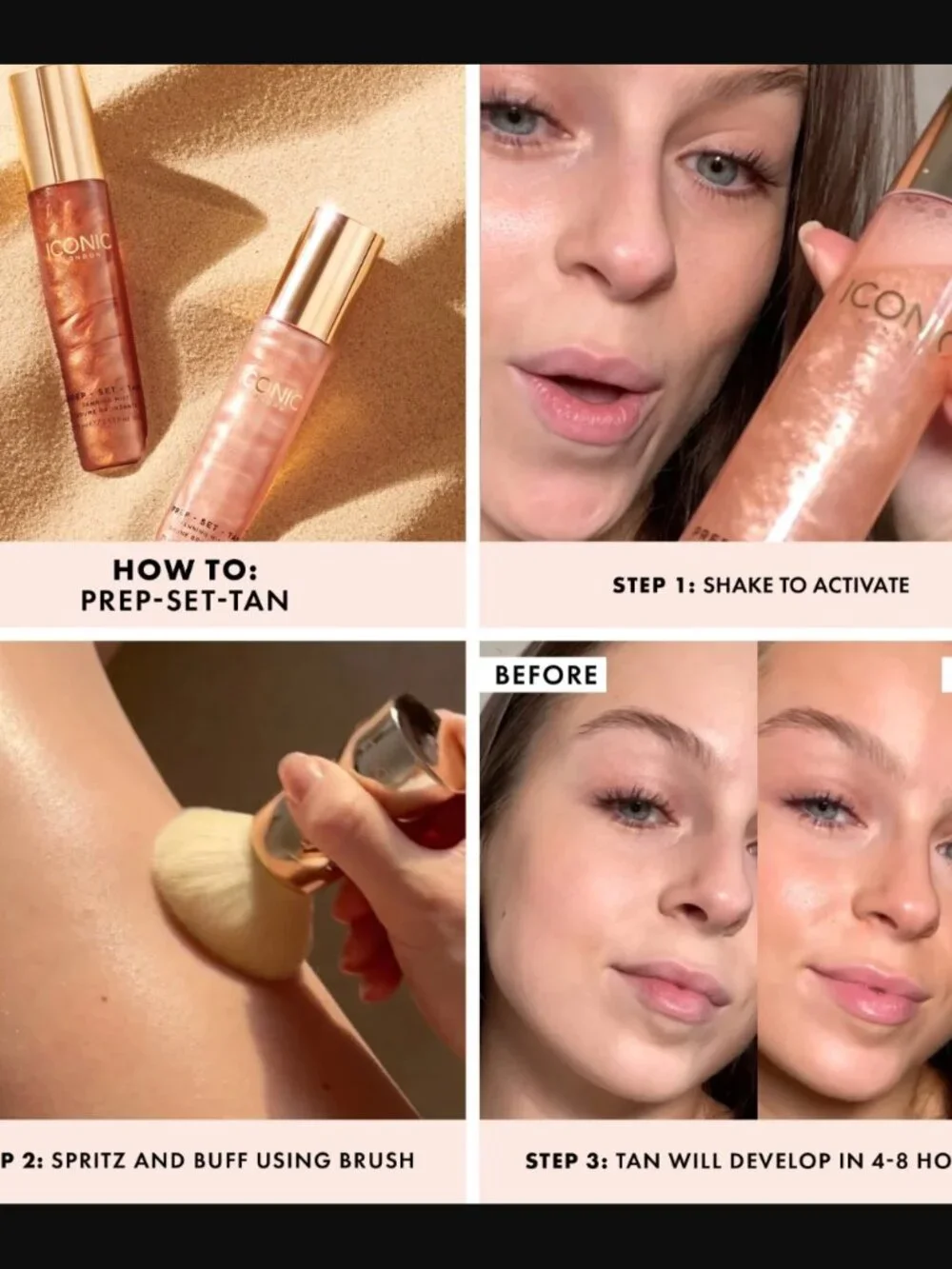 ❣️2/$36 NIB Iconic London Prep - Set - Tan Tanning Mist in Glow Full Size $32.00
